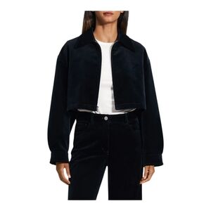 Theory Aline Zip Jacket Stretch Velvet 3 Baltic Blue Sz M NWT $475